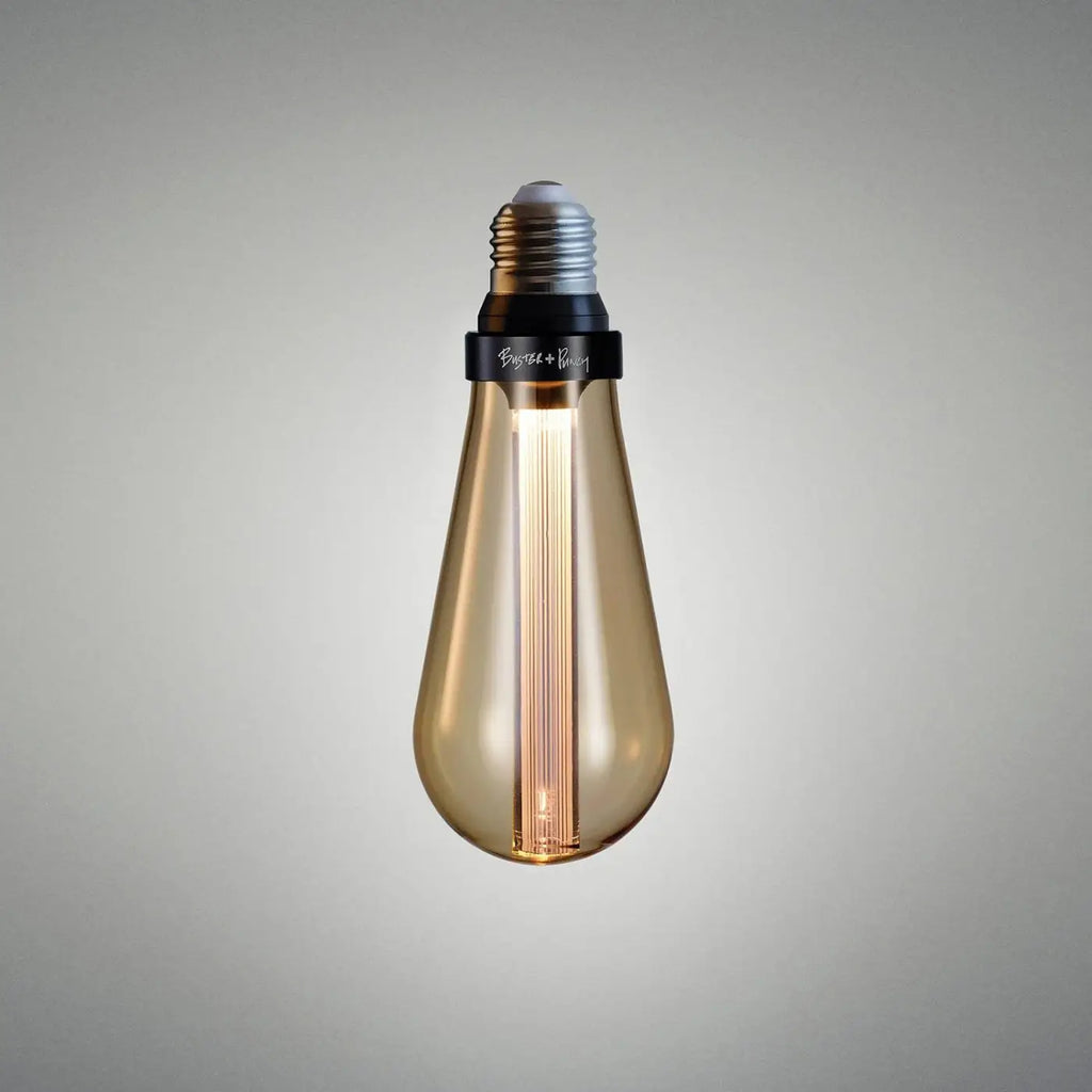 Ampoule LED E27 décorative à conduit en résine, 17 cm, 3 teintes, doré