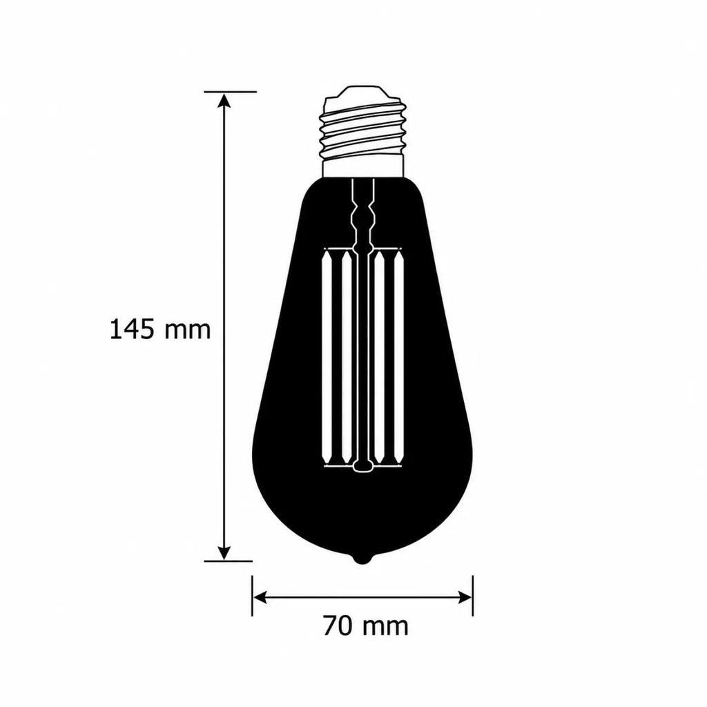 Ampoule LED E27 en forme de goutte, verre ambré, blanc chaud