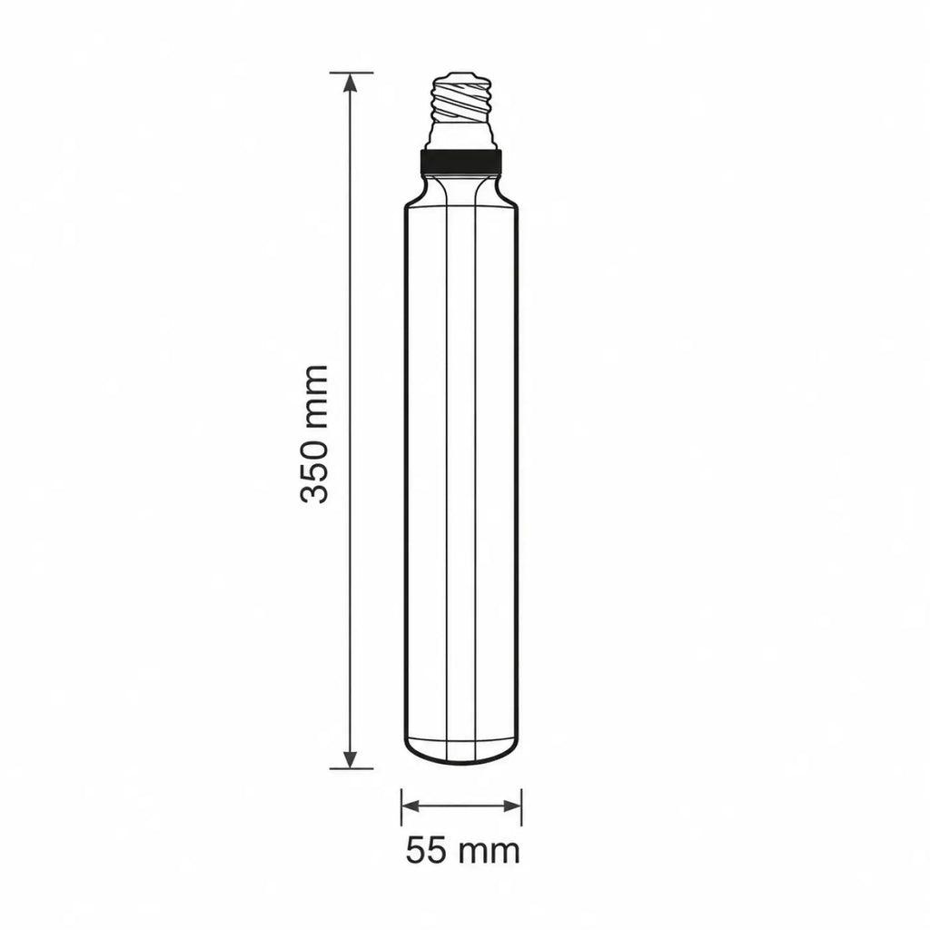 Ampoule LED tube E27 transparente de 35 cm, conduit en résine