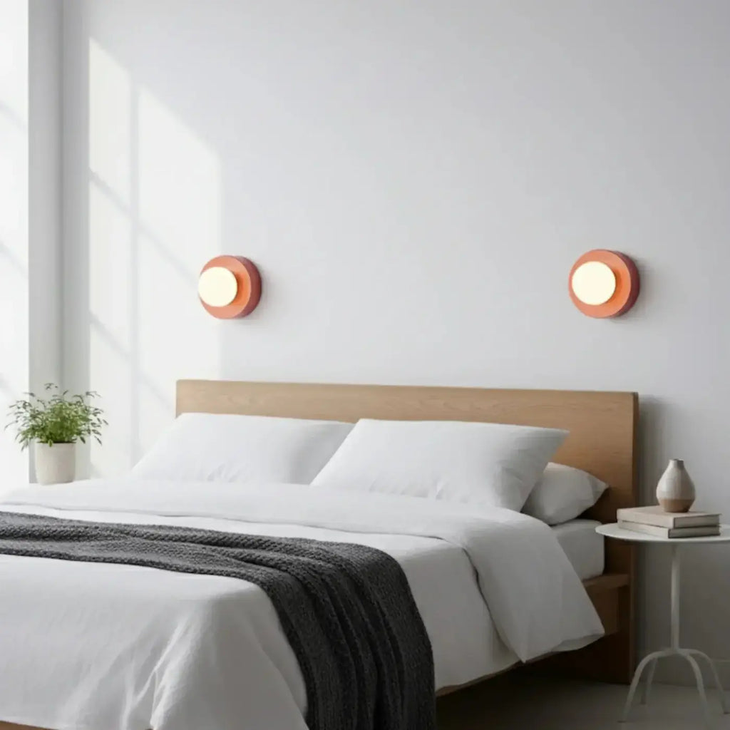 Applique murale en céramique striée et globe opale, IP44