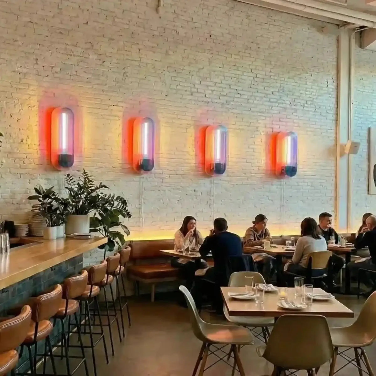 Applique murale pop en acrylique bicolore, ampoule LED fournie