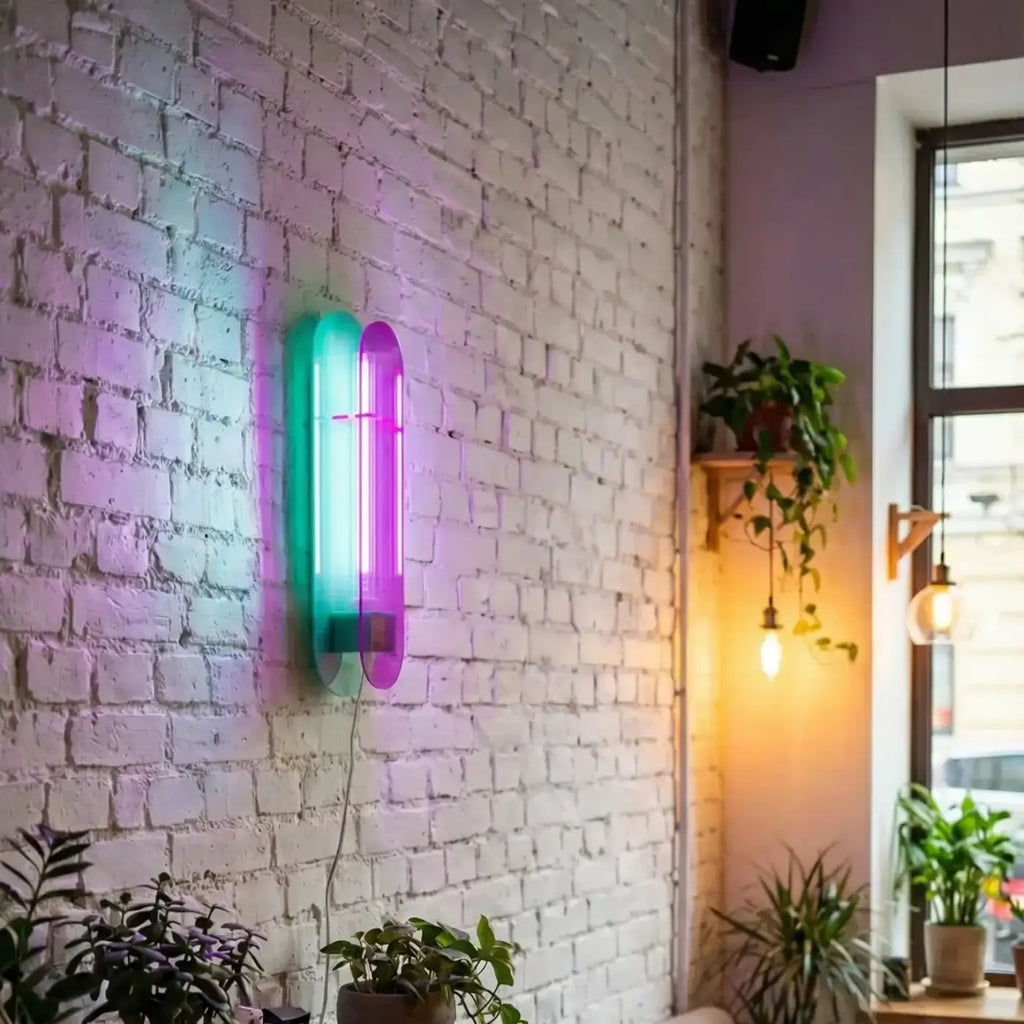 Applique murale pop en acrylique bicolore, ampoule LED fournie
