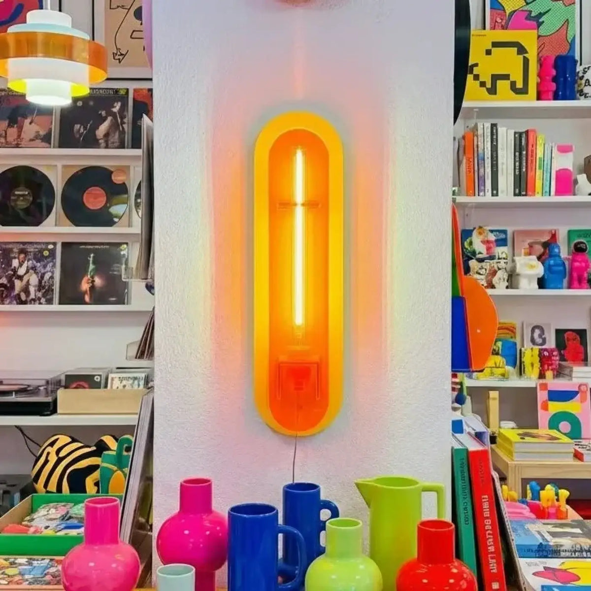 Applique murale pop en acrylique bicolore, ampoule LED fournie