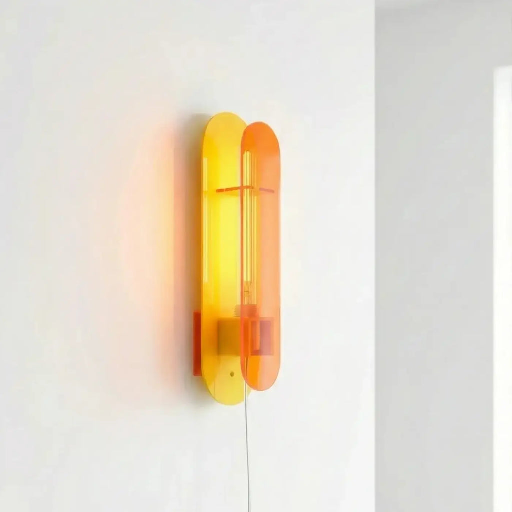 Applique murale pop en acrylique bicolore, ampoule LED fournie