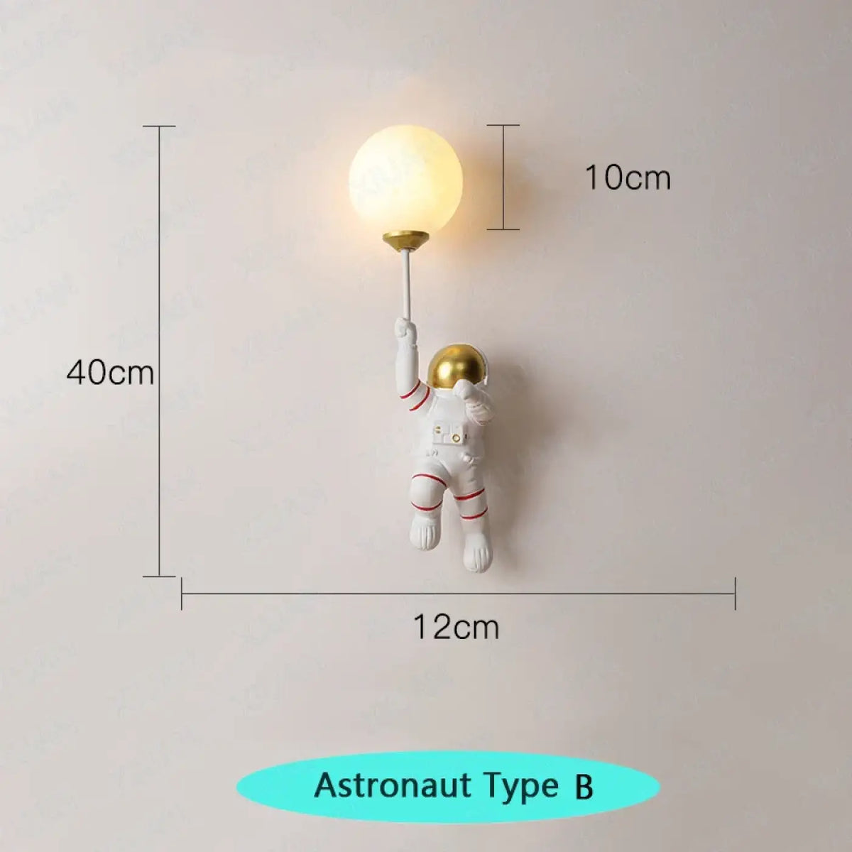 Applique murale astronaute avec sphère lumineuse, 4 modèles