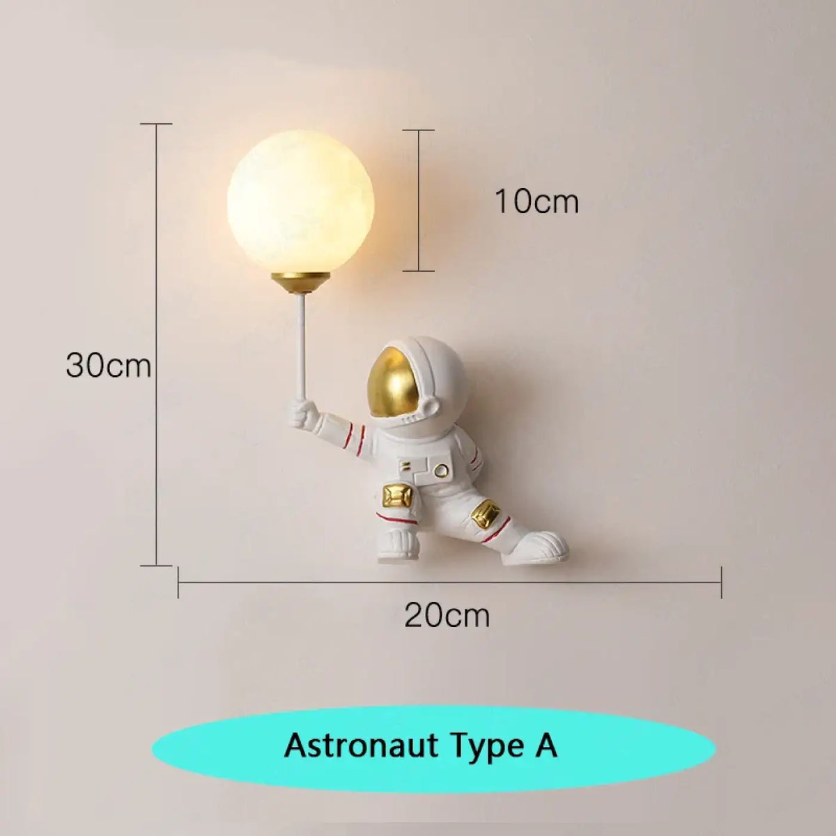 Applique murale astronaute avec sphère lumineuse, 4 modèles