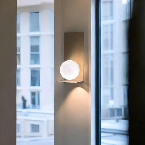 Applique à globe en verre blanc pour salle de bain, IP44, G9