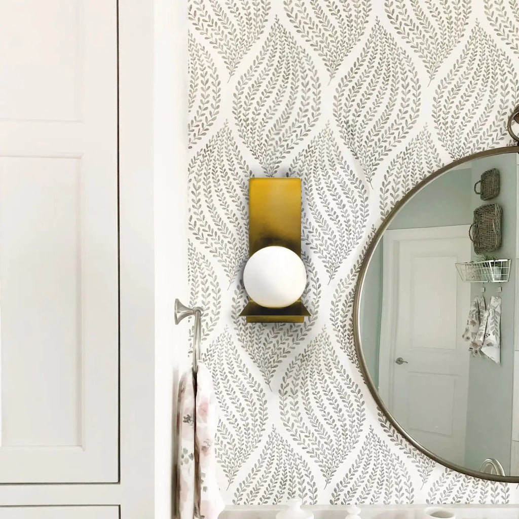 Applique à globe en verre blanc pour salle de bain, IP44, G9