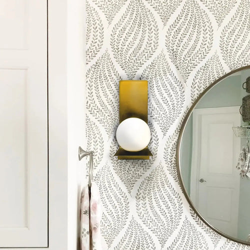 Applique à globe en verre blanc pour salle de bain, IP44, G9