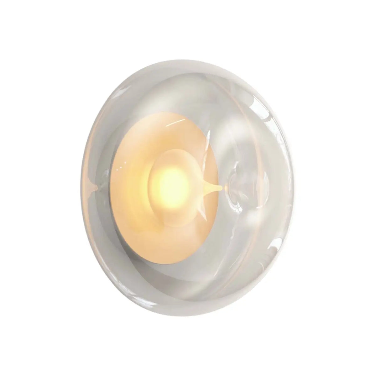 Applique murale double disque en verre sablé, 30, 40 ou 50 cm, argenté