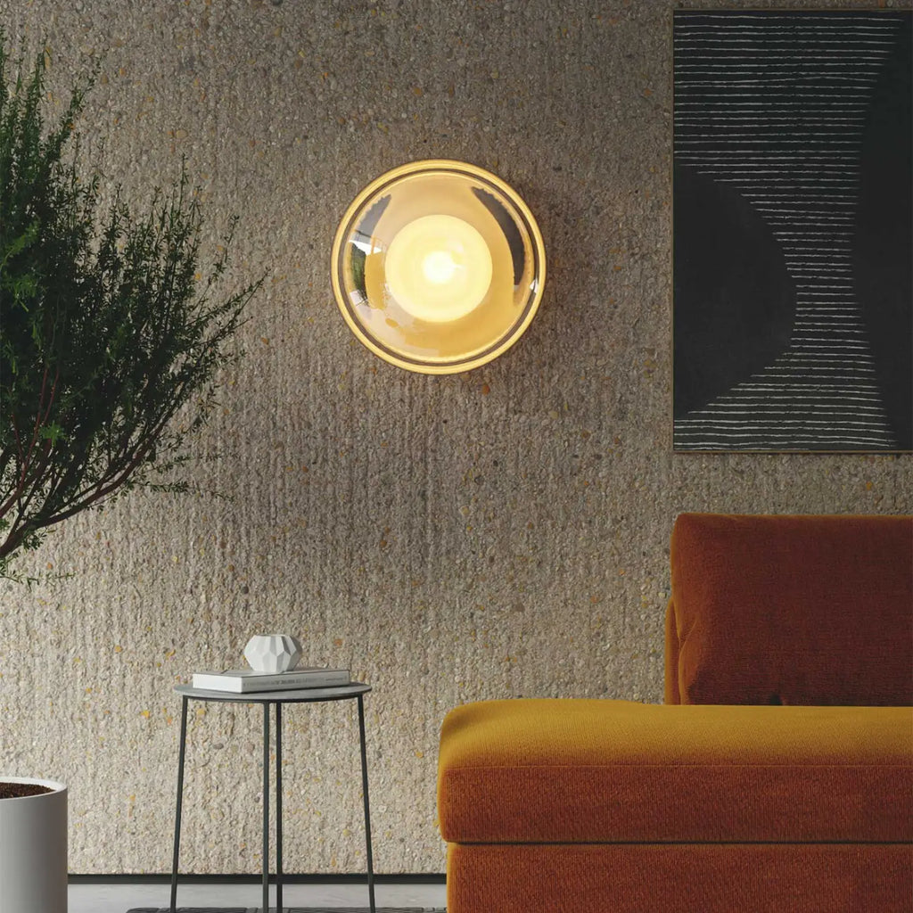 Applique murale double disque en verre sablé, 30, 40 ou 50 cm