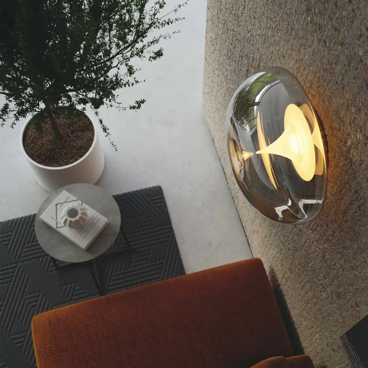 Applique murale double disque en verre sablé, 30, 40 ou 50 cm
