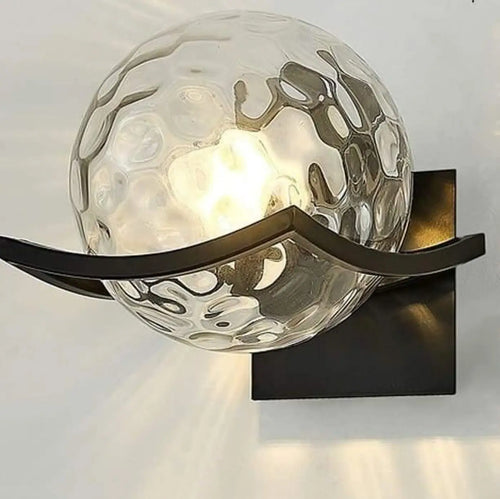Applique boule en verre, transparent, teinté ou mat, noir