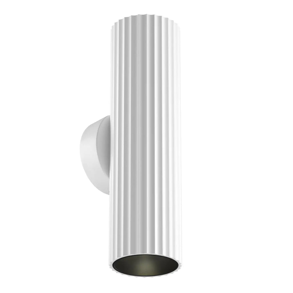 Applique cylindre cannelé double faisceau, aluminium, GU10