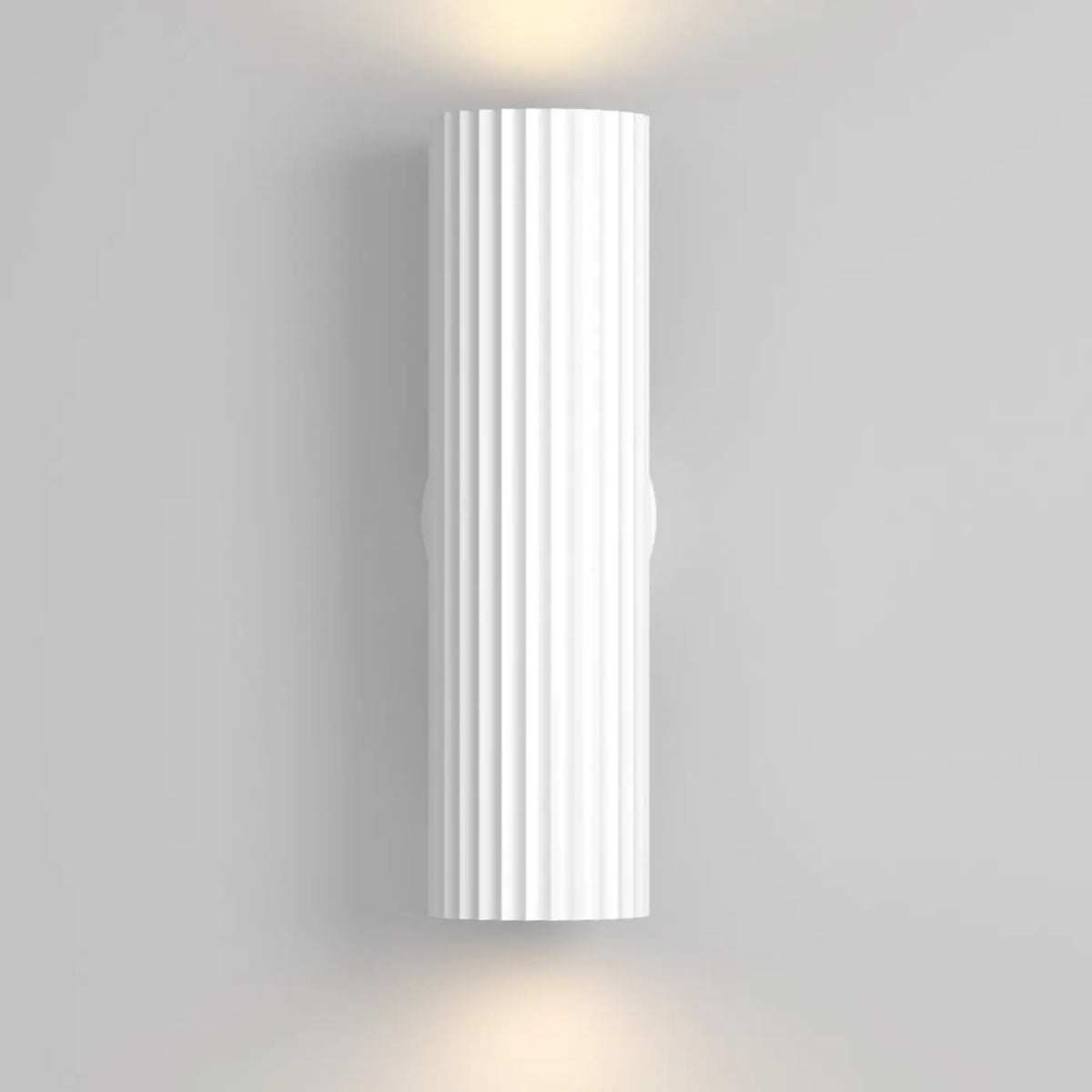 Applique cylindre cannelé double faisceau, aluminium, GU10, blanc