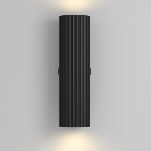 Applique cylindre cannelé double faisceau, aluminium, GU10, noir