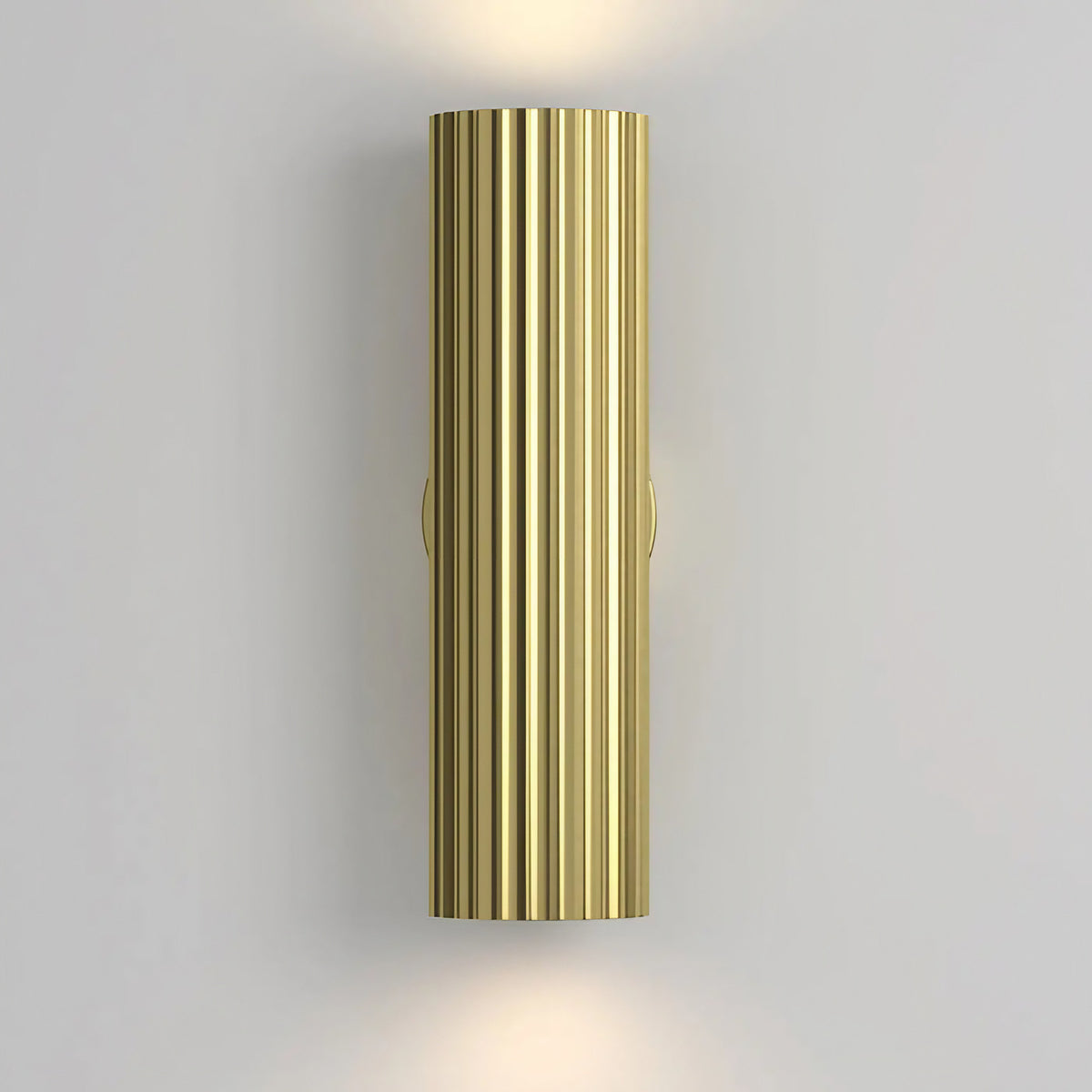 Applique cylindre cannelé double faisceau, aluminium, GU10, doré