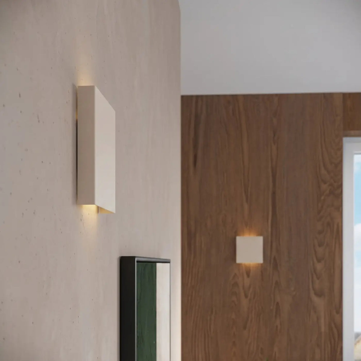 Applique murale carrée extra plate en acier, double faisceau