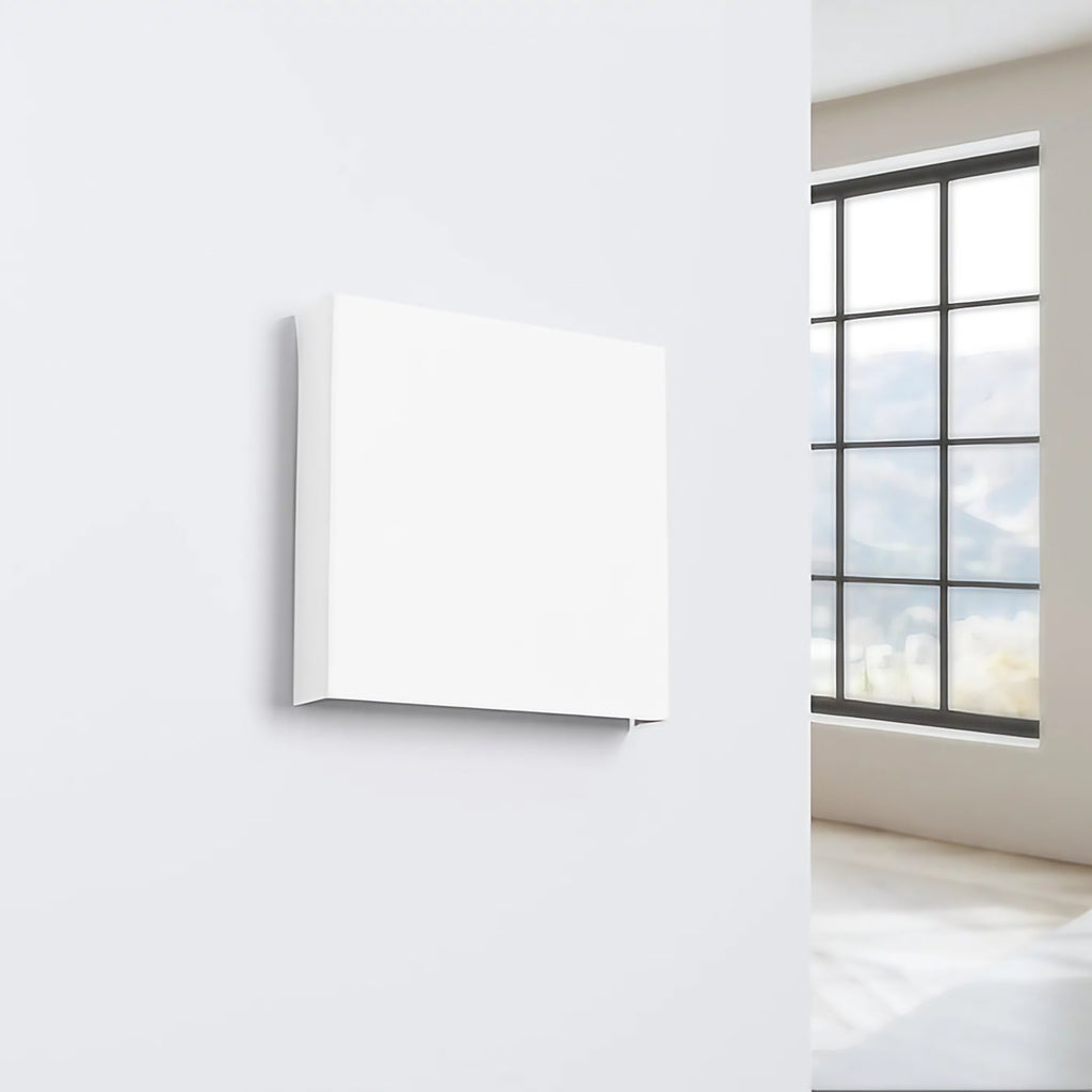 Applique murale carrée extra plate en acier, double faisceau, blanc
