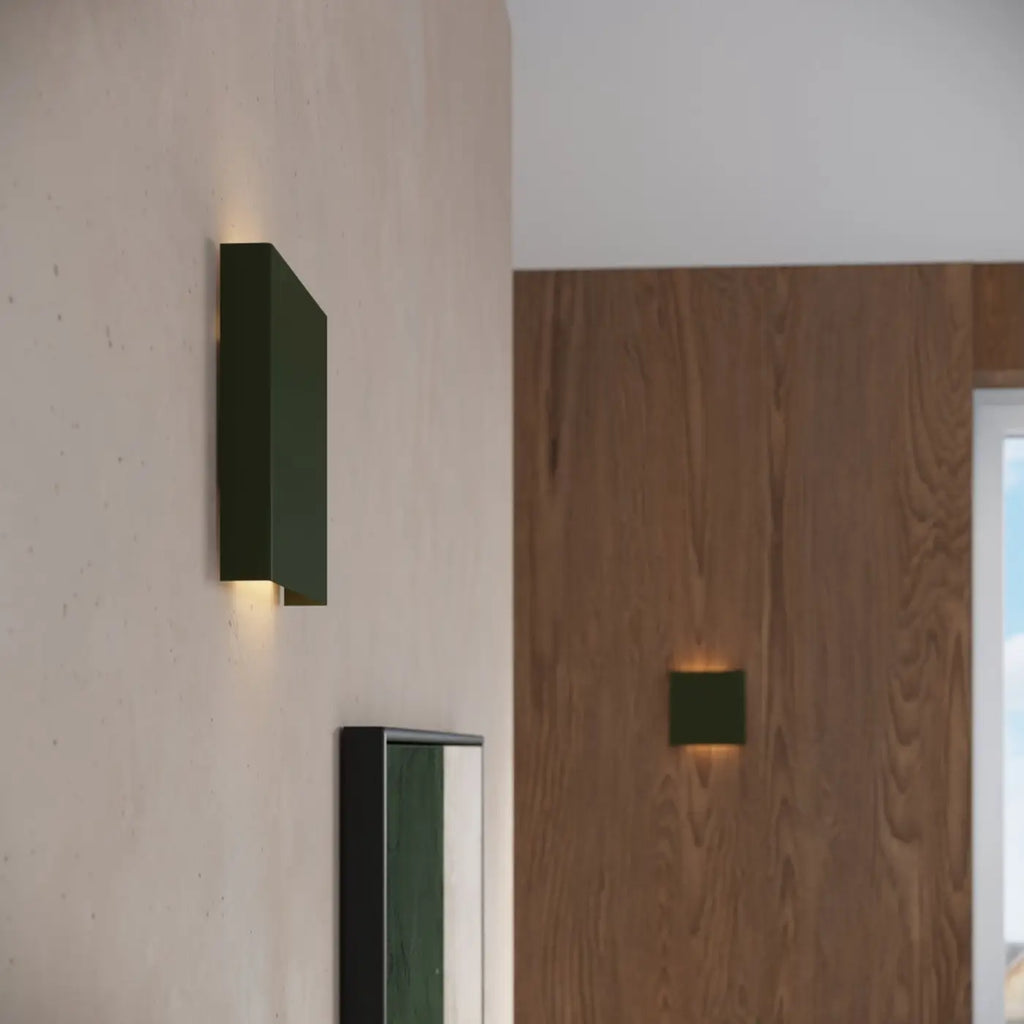 Applique murale carrée extra plate en acier, double faisceau