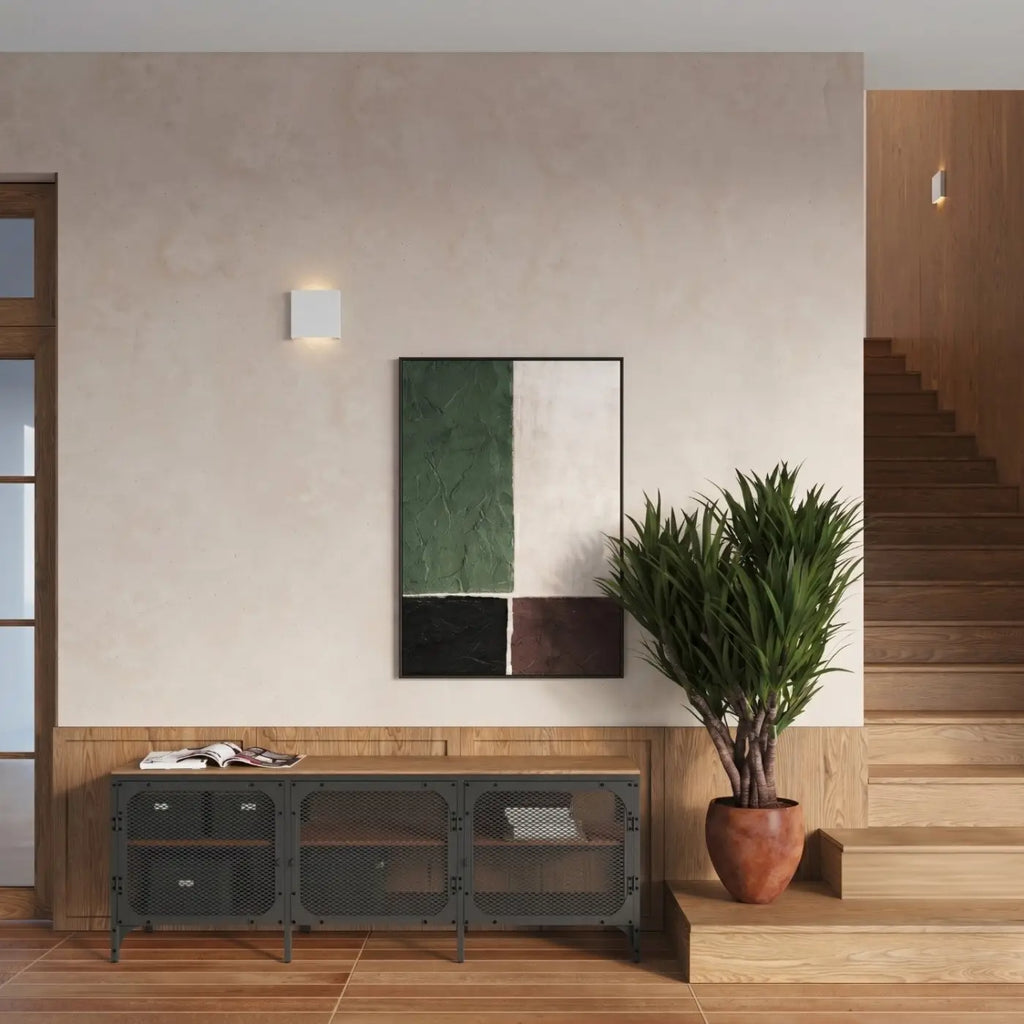 Applique murale carrée extra plate en acier, double faisceau