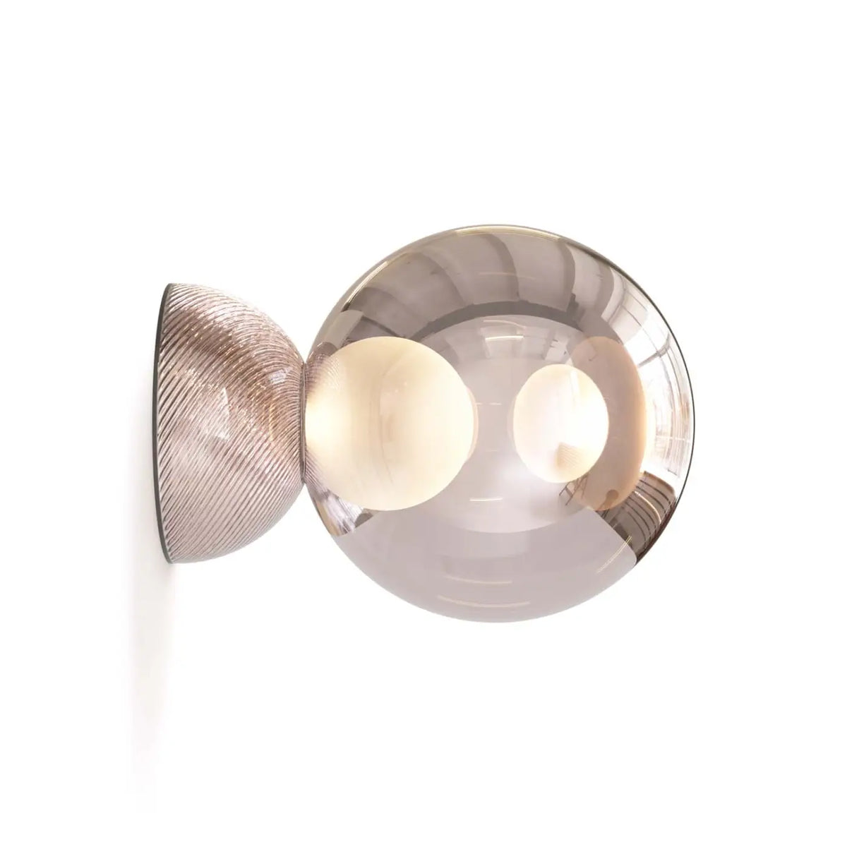 Applique globe en verre miroir à sphère cachée, G9 fournie, rose
