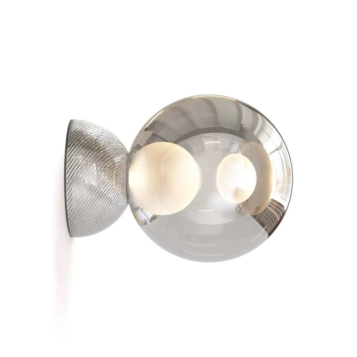 Applique globe en verre miroir à sphère cachée, G9 fournie, argenté
