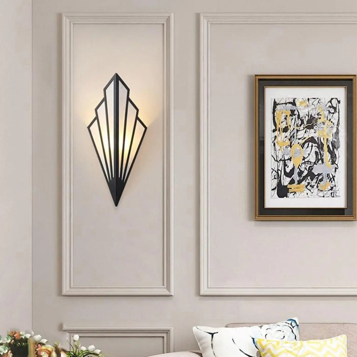 Applique murale pour couloir et escalier, noir ou doré, noir