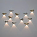 Applique murale oiseau LED, argentée ou dorée, argenté