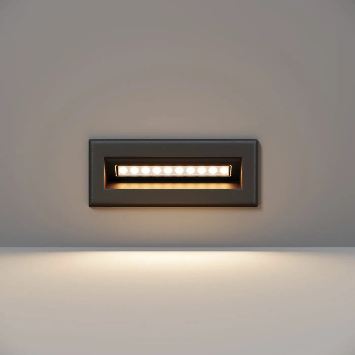 Applique encastrable LED pour escalier en aluminium, IP65, noir