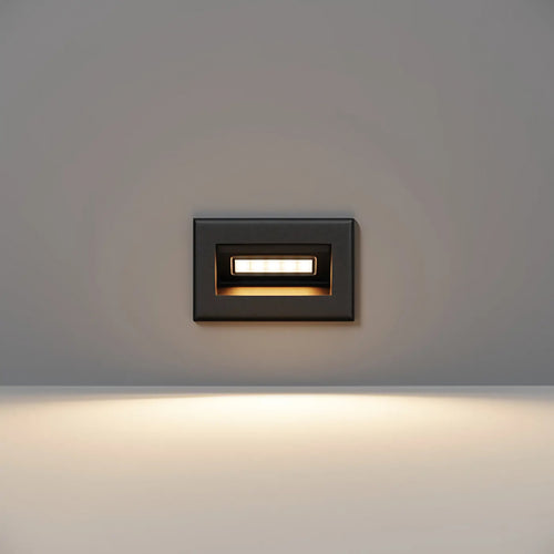 Applique encastrable LED pour escalier en aluminium, IP65, noir