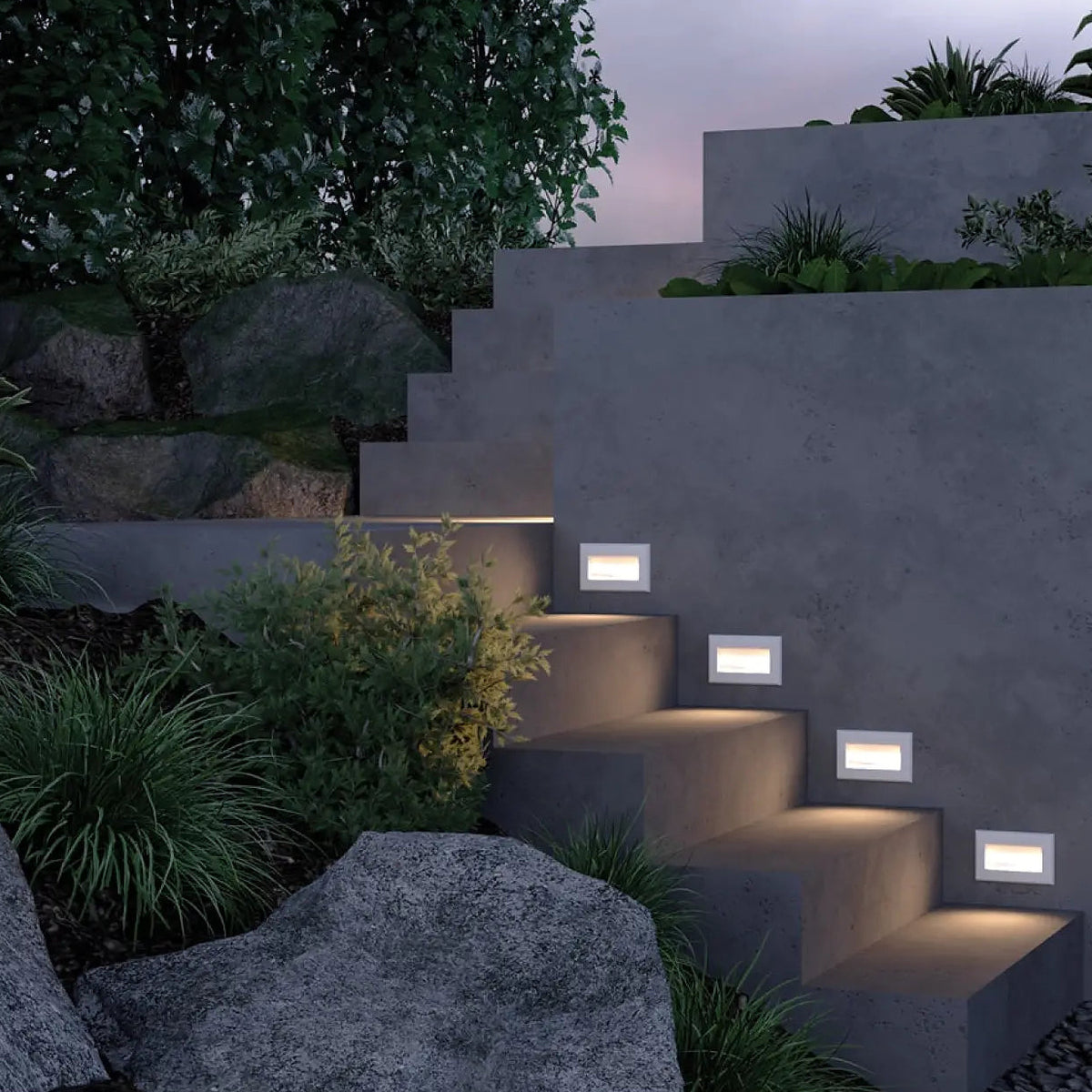 Applique encastrable LED pour escalier en aluminium, IP65