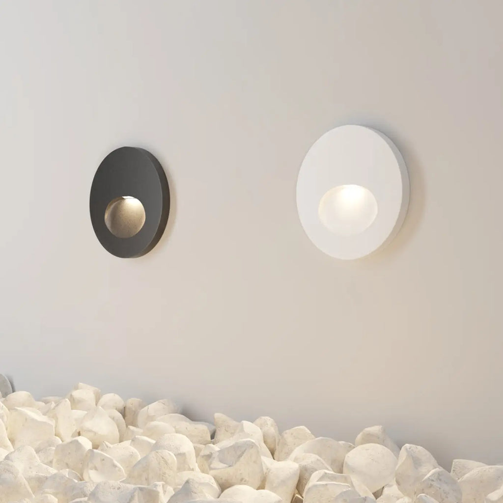 Applique encastrable LED ronde à visière pour escalier, IP54