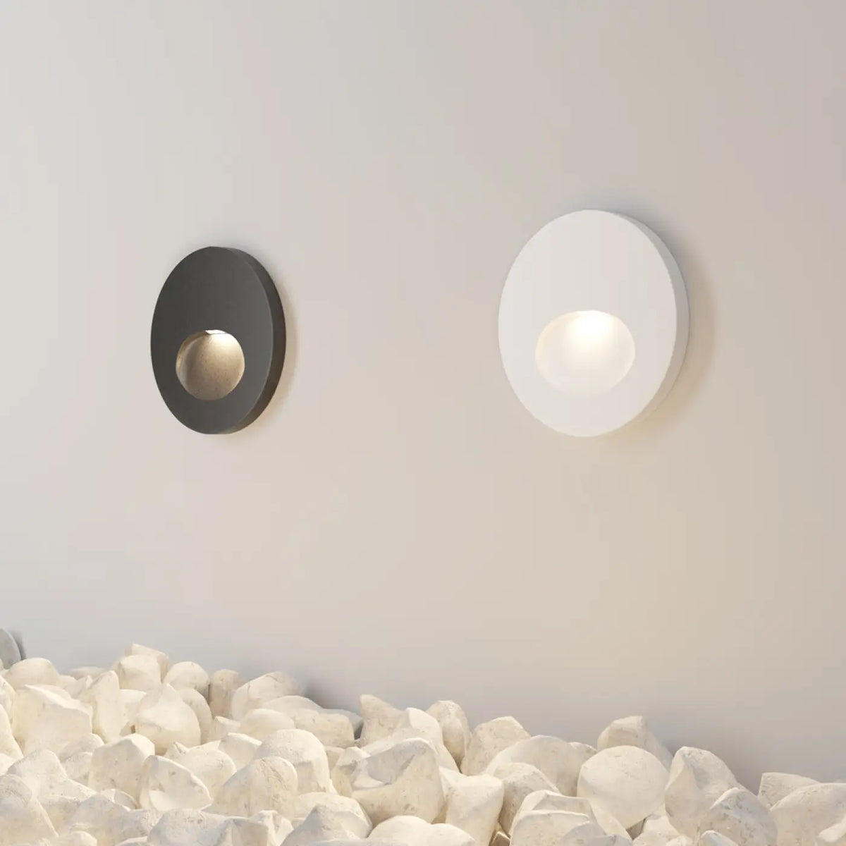 Applique encastrable LED ronde à visière pour escalier, IP54