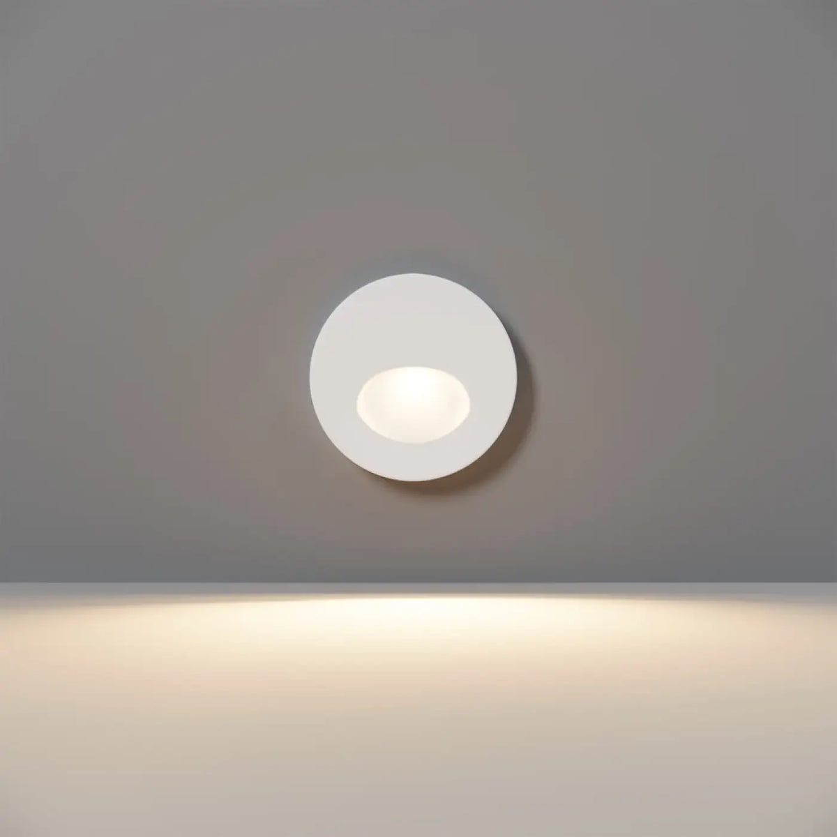 Applique encastrable LED ronde à visière pour escalier, IP54, blanc