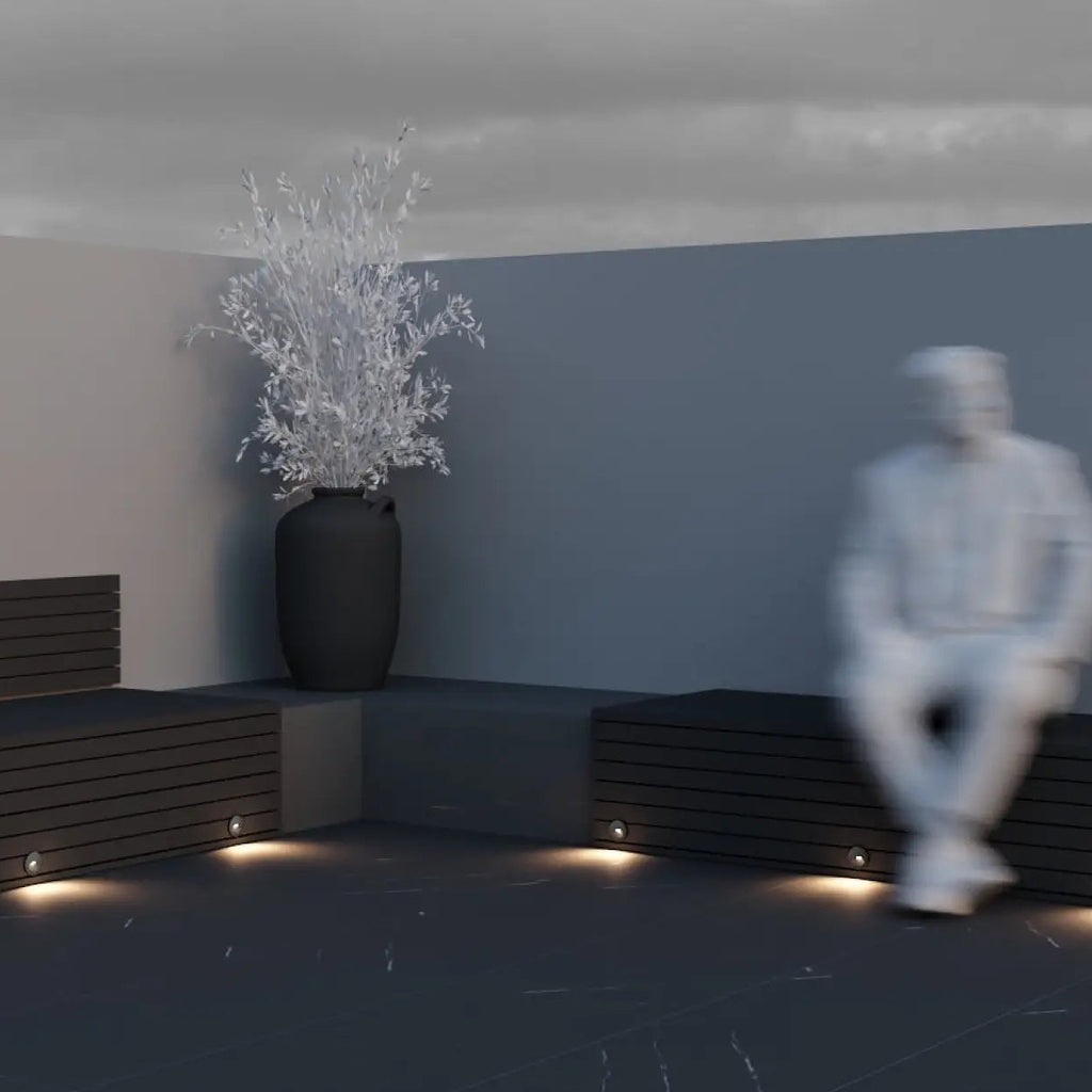 Applique encastrable LED ronde à visière pour escalier, IP54