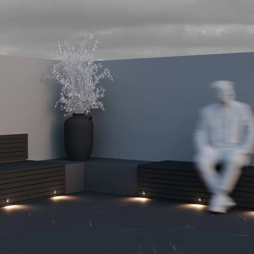 Applique encastrable LED ronde à visière pour escalier, IP54