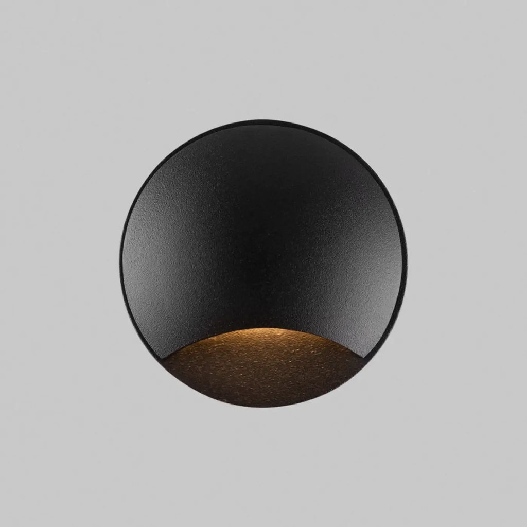 Applique encastrée LED extérieure ronde, IP65, noir ou blanc, noir