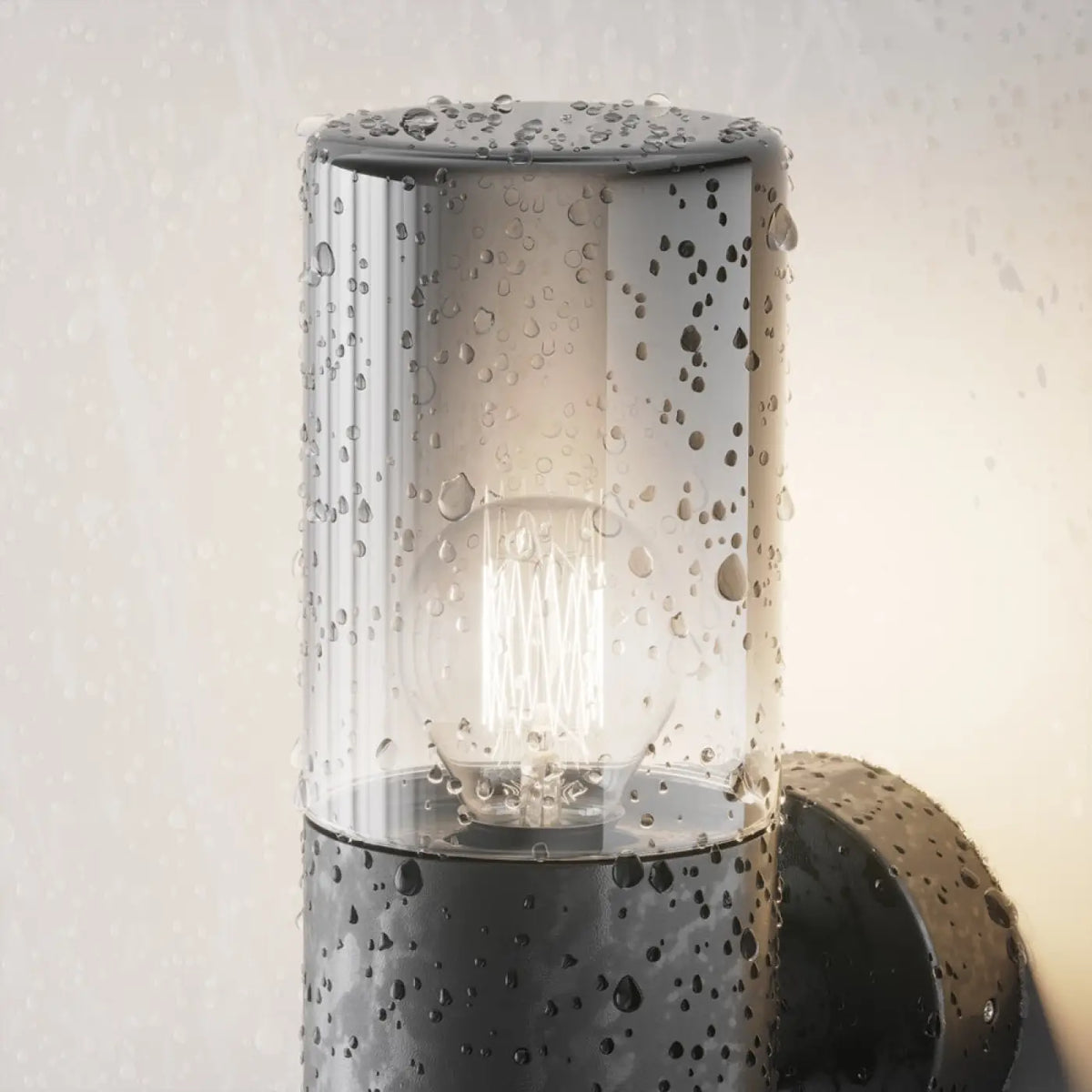 Applique extérieure graphite et verre teinté, simple ou double
