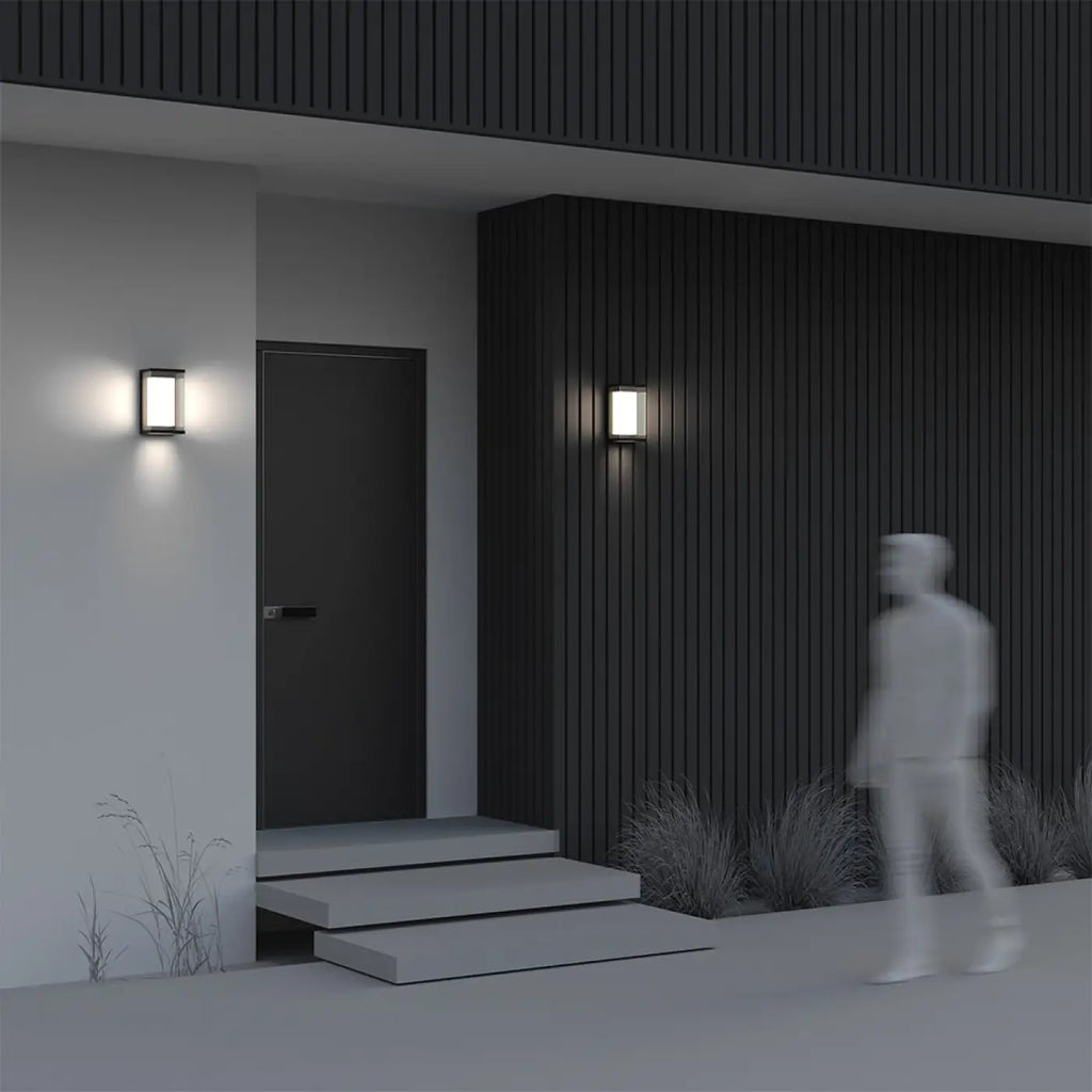 Applique extérieure LED en aluminium noir mat, IP65, 10 W