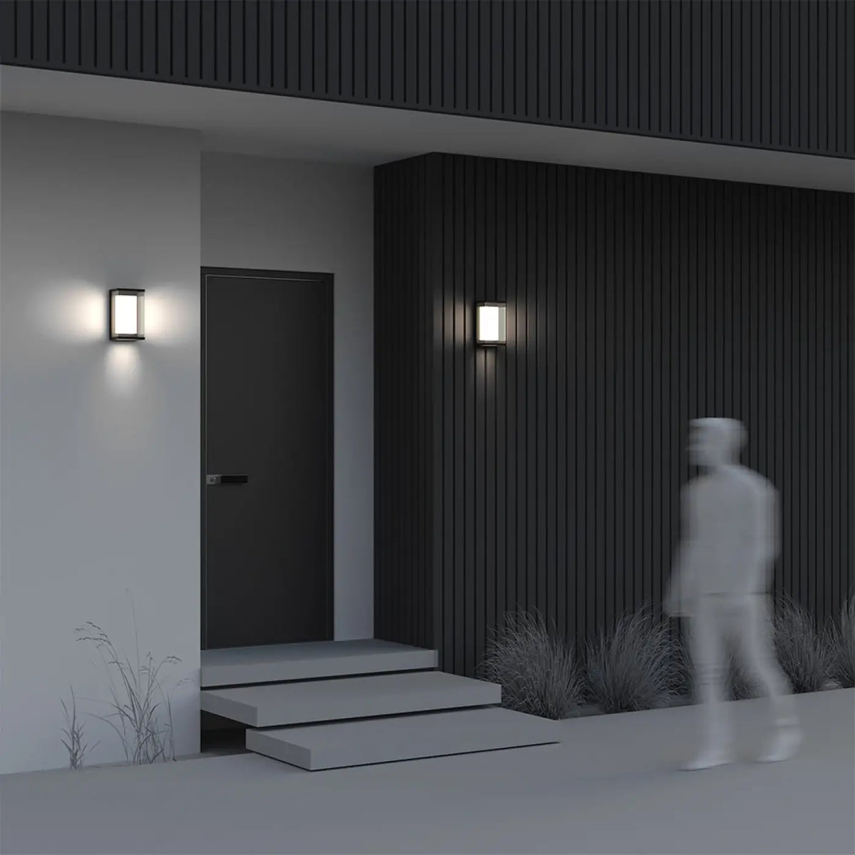 Applique extérieure LED en aluminium noir mat, IP65, 10 W