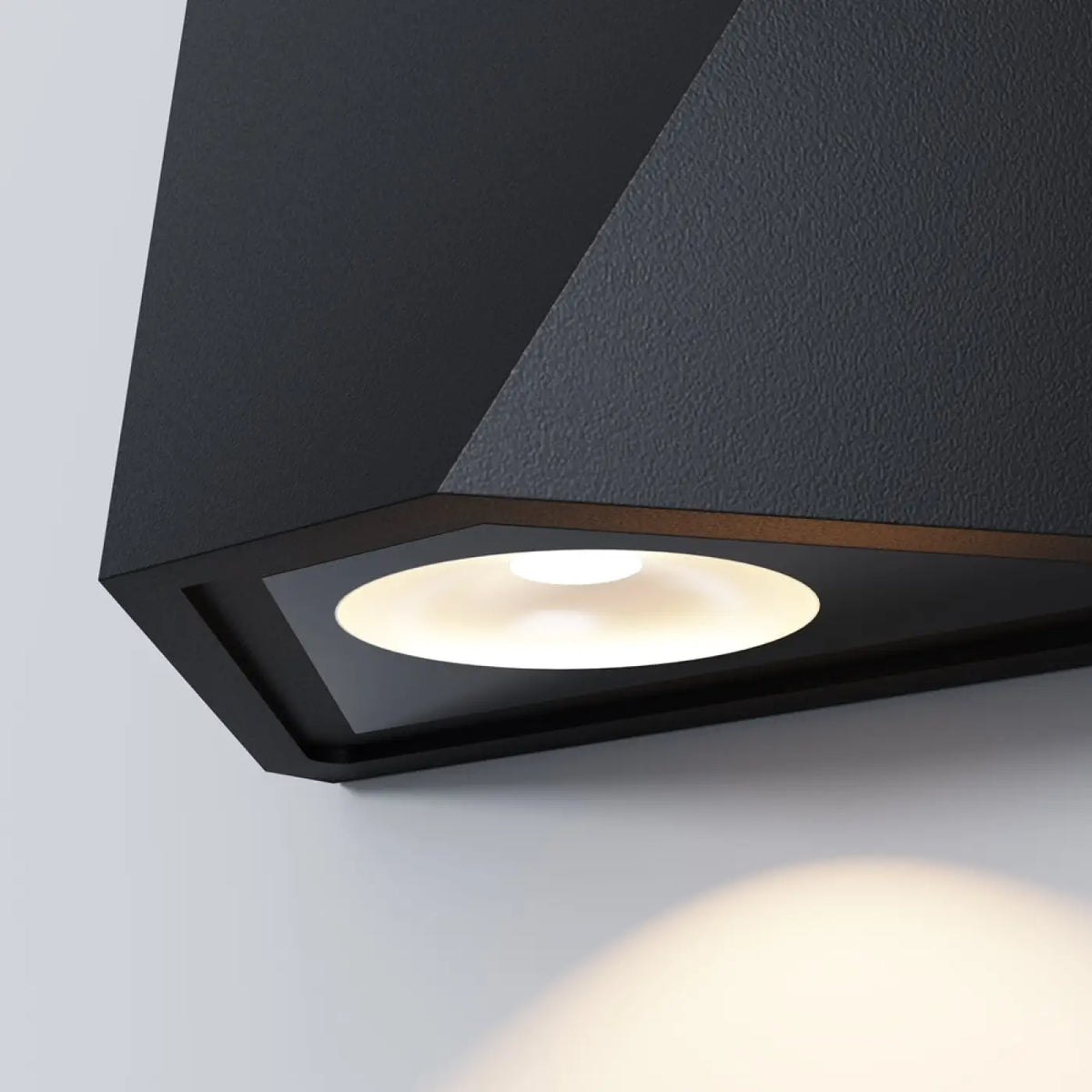 Applique extérieure LED à facettes en aluminium noir, IP54