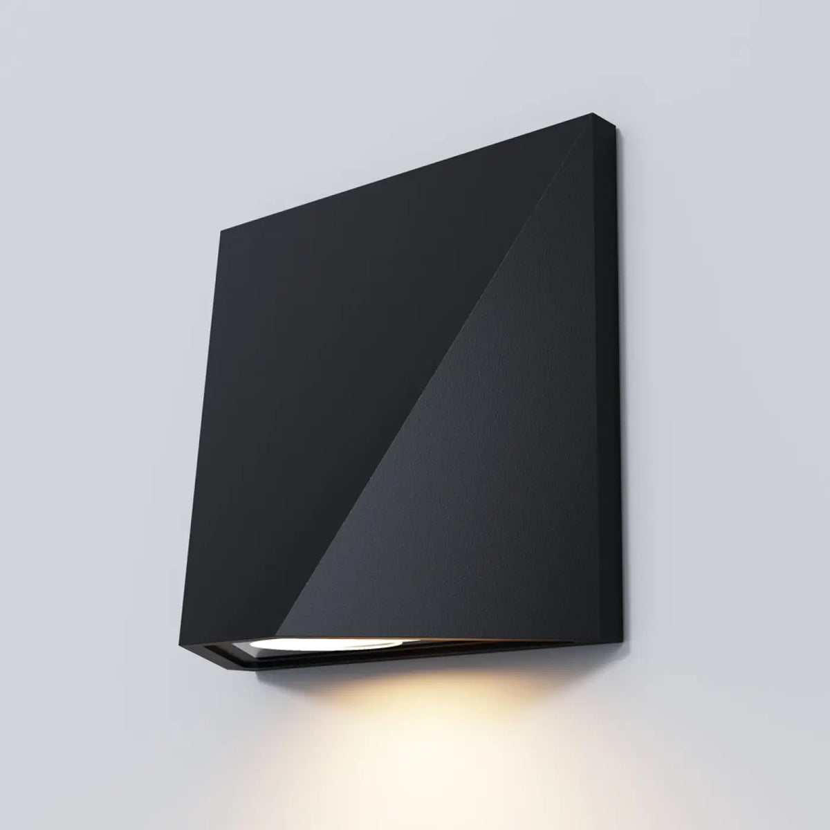 Applique extérieure LED à facettes en aluminium noir, IP54