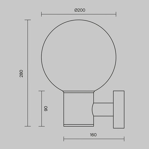 Applique extérieure boule opale, IP54, culot E27