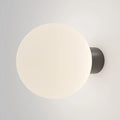 Applique extérieure globe opale sur bras en métal, IP54, noir