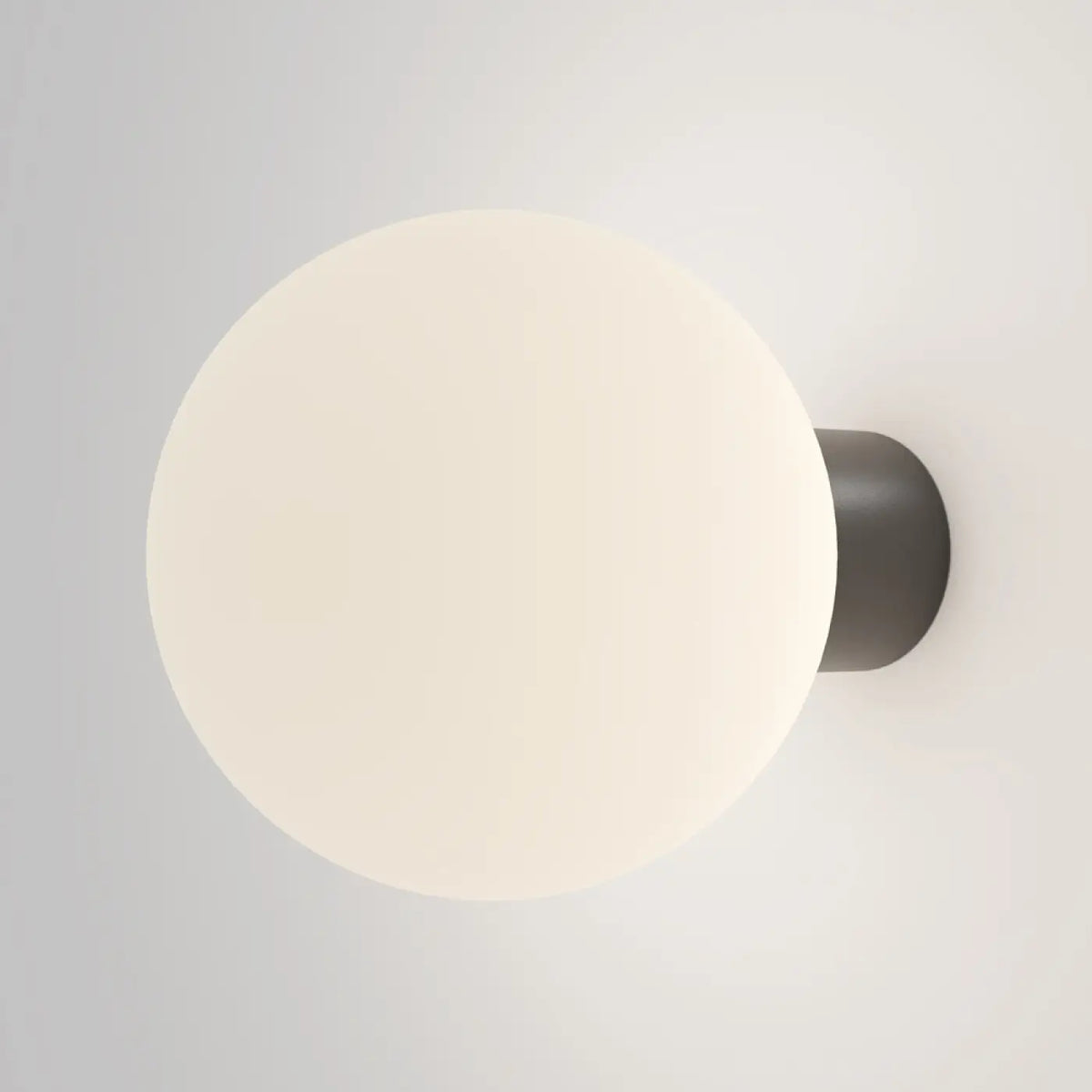 Applique extérieure globe opale sur bras en métal, IP54, noir