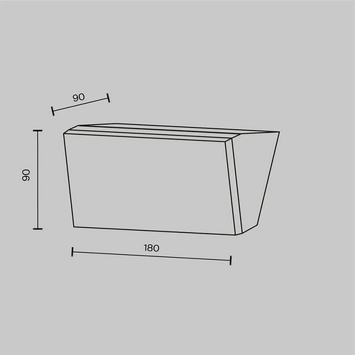 Applique extérieure LED rectangulaire en aluminium, trois tailles
