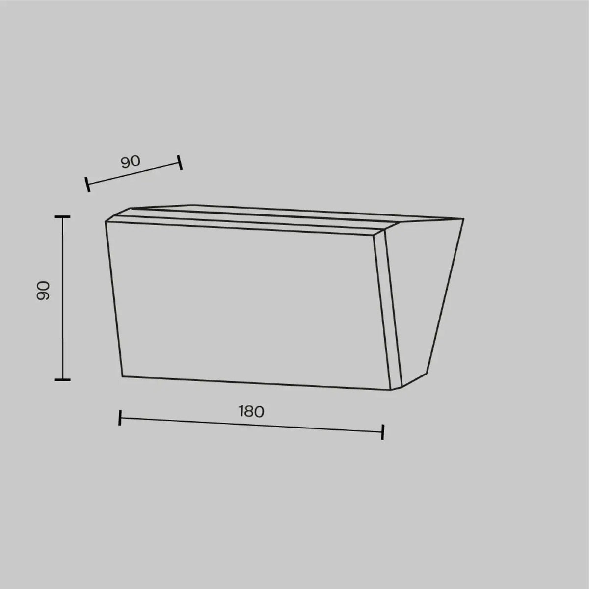 Applique extérieure LED rectangulaire en aluminium, trois tailles