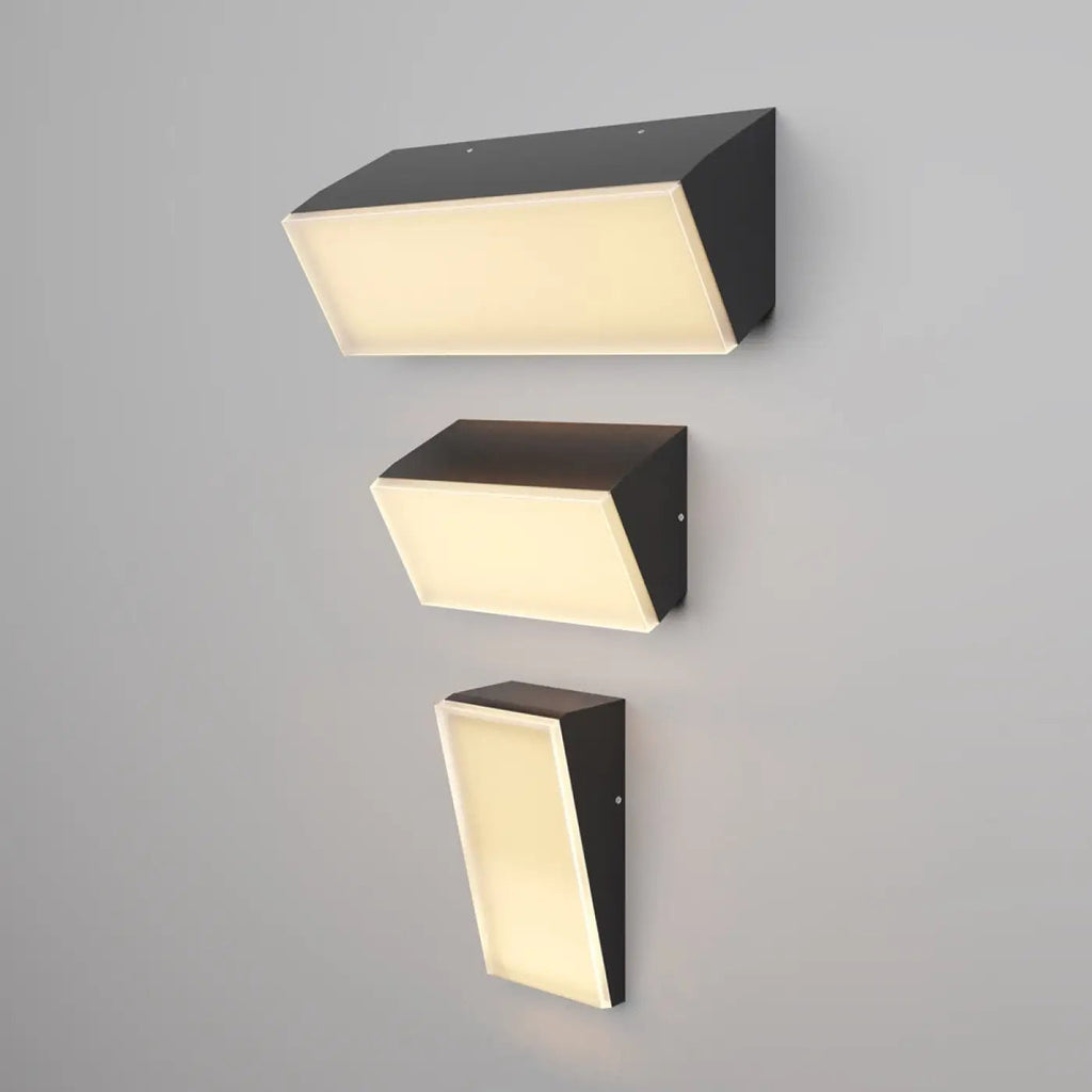 Applique extérieure LED rectangulaire en aluminium, trois tailles