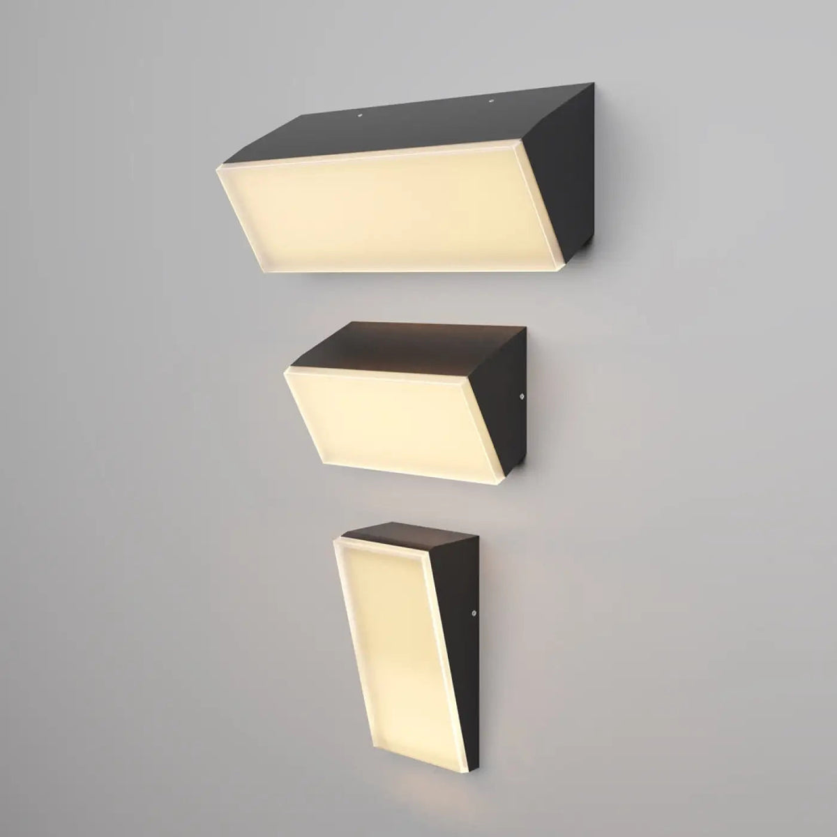 Applique extérieure LED rectangulaire en aluminium, trois tailles